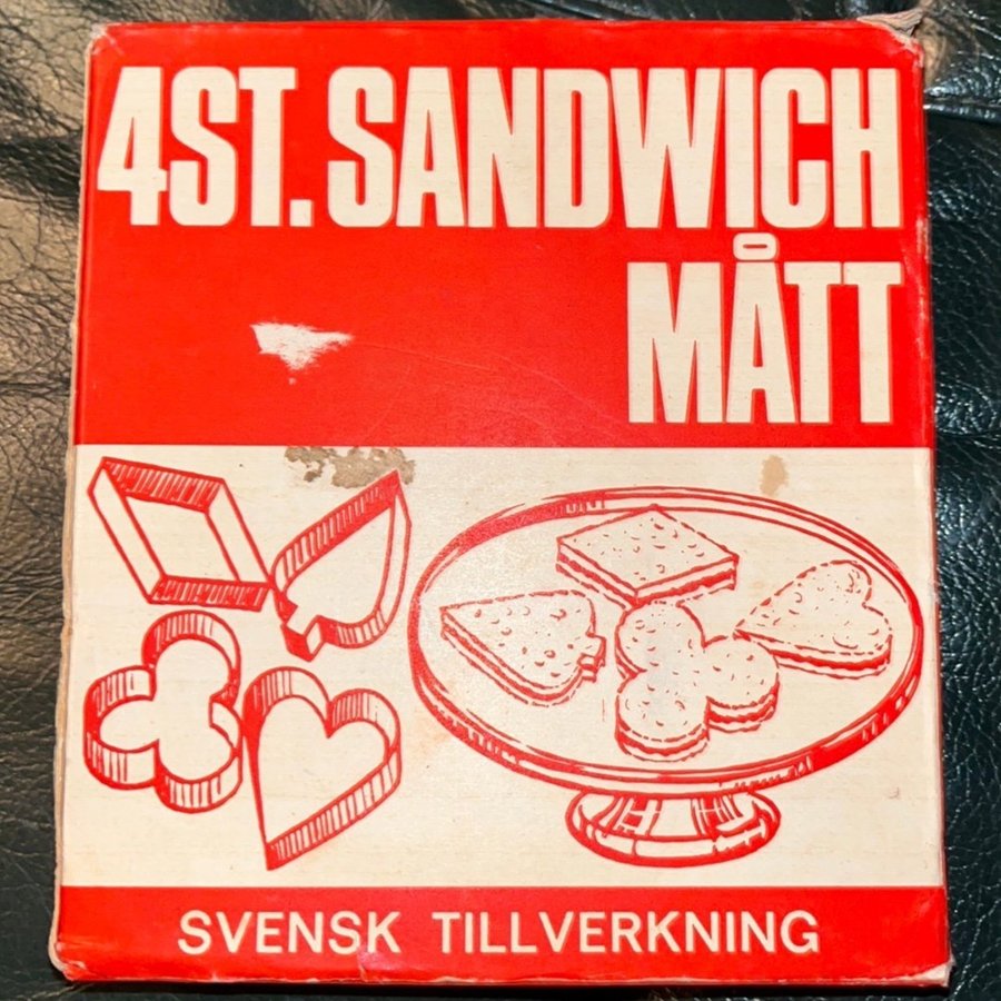 4 Sandwich Spelkort Hjärter Spader Ruter Klöver KAKMÅTT Pepparkaka Sv.Tillv.