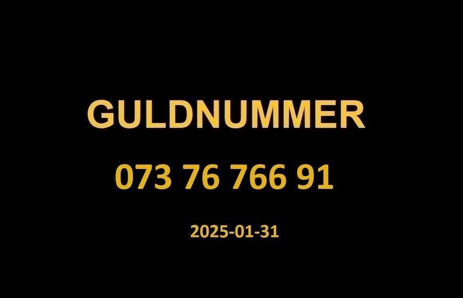 073 76 766 91 GULDNUMMER mobilnummer telefonnummer kontantkort nummer guld