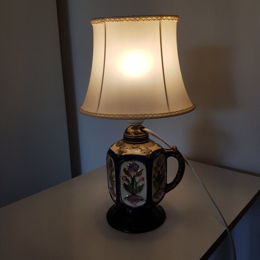 Rörstrand Gammal bordslampa med handtag 1910-1938