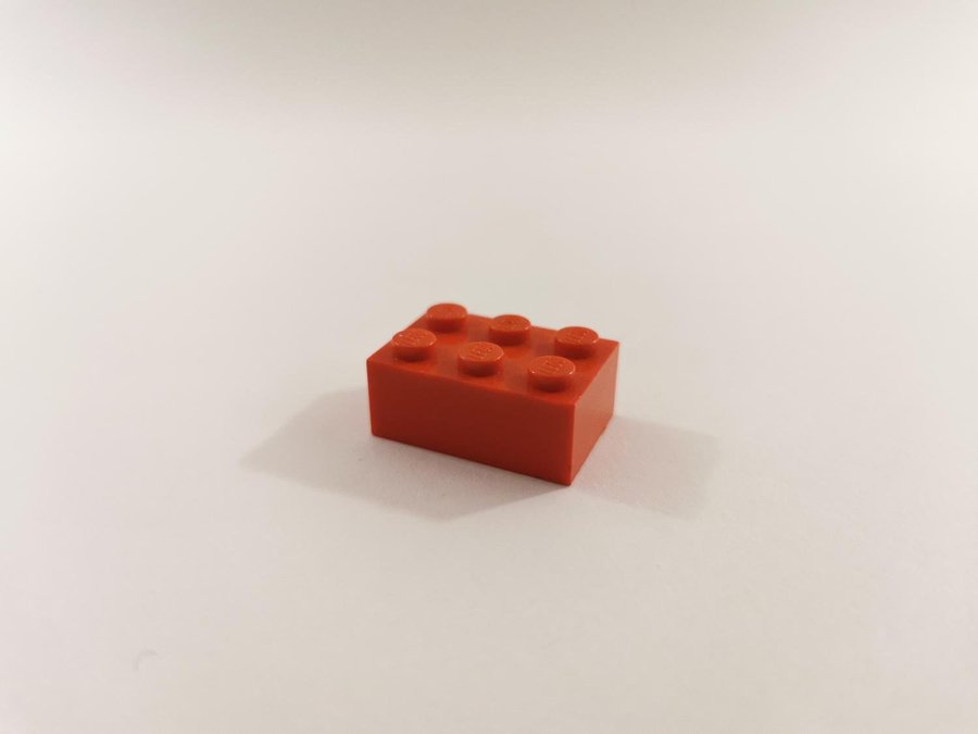 Lego - brick - bas - hög - 2x3 - part 3002 - röd