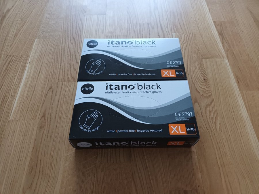 Itano black nitril engångshandskar storlek XL