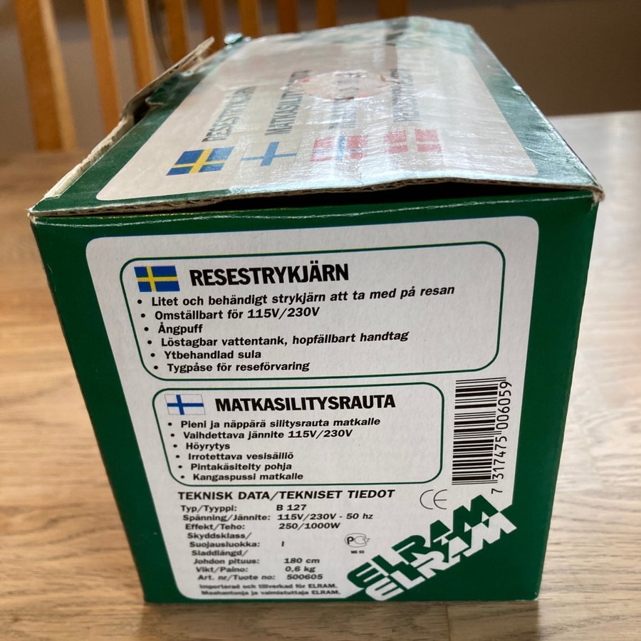 Praktiskt resestrykjärn