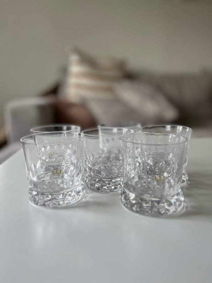 6 st Whiskeyglas, Kosta boda, ”Prince”, Design Göran Wärff