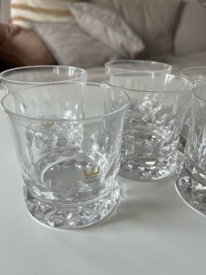 6 st Whiskeyglas, Kosta boda, ”Prince”, Design Göran Wärff