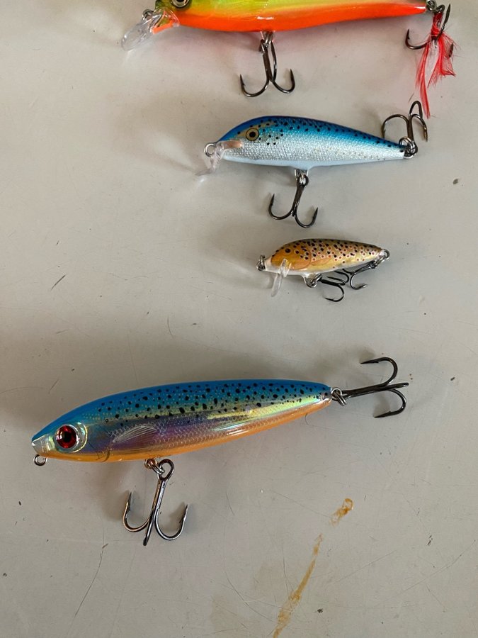 Rapala wobblers 11st+ en omärkt i ask