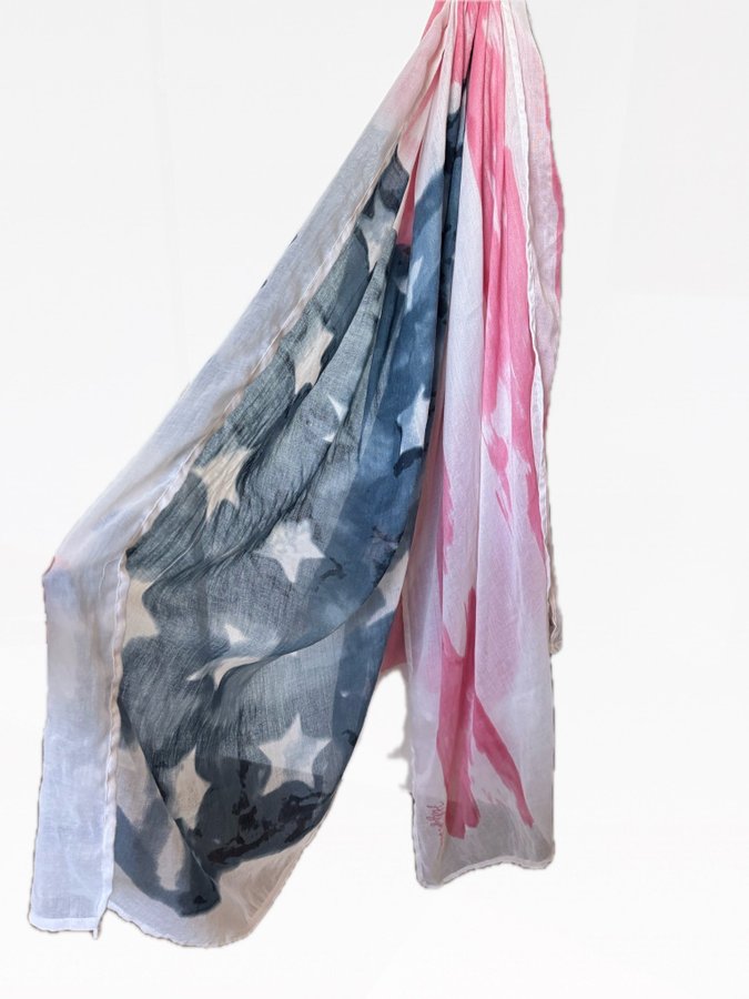 Hilfiger Denim blå, rosa, vit scarf