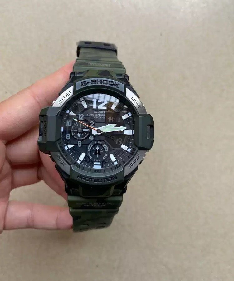 CASIO G-Shock Ga-1100Sc Gravity Master Quartz Wrist Green green Fashion watch