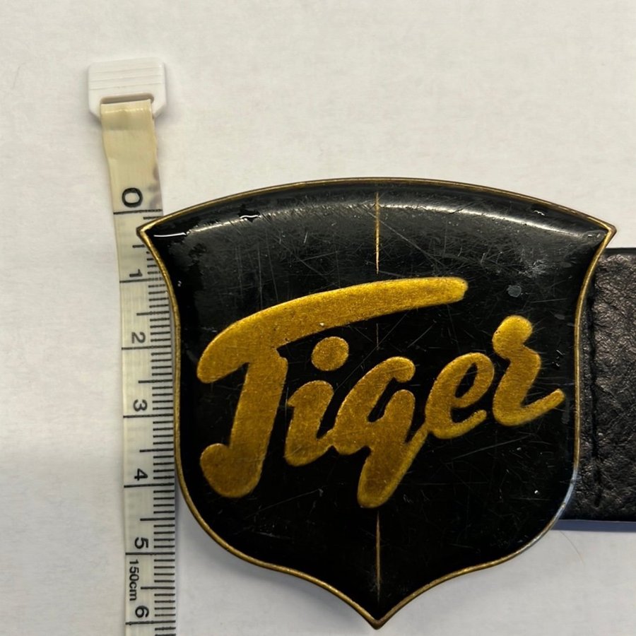 ”TIGER of Sweden”Svart-läderbälte-skärp-bälte-vintage.Fri frakt!