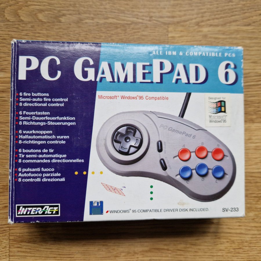 InterAct PC GamePad 6 handkontroll dator retrodator