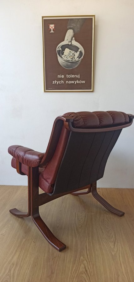 Mid-Century Modern Leather Easy Chairs by Ekornes 1970s.