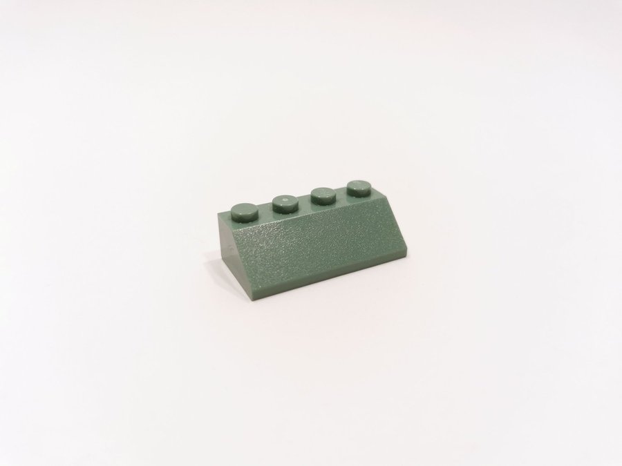 Lego - slope - bas - 2x4 - part 3037 - grön (sand green)