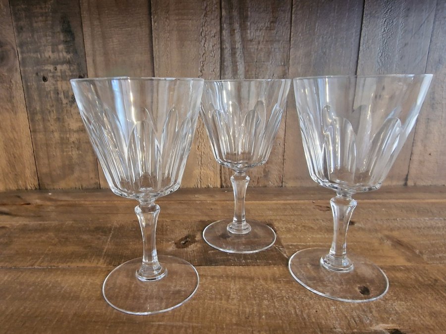 3 st fantastik vinglas Cristal Darques d`arques Franska vintage retro