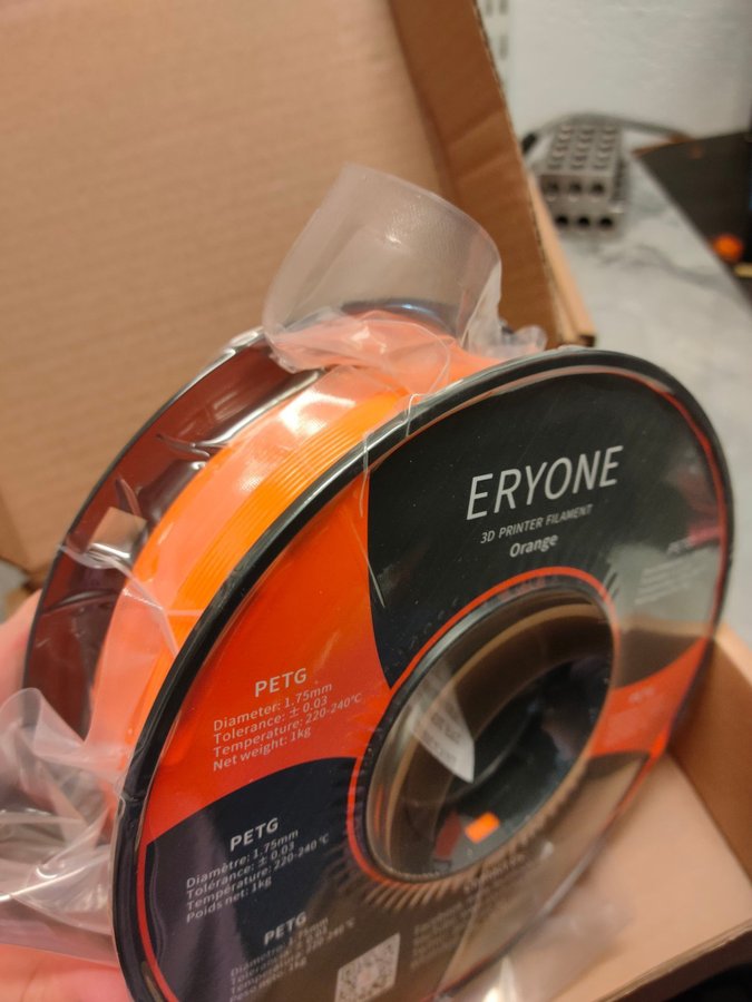 2 st Eryone PETG Filament Orange 1kg 1.75mm