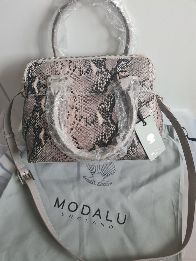 MODALU PIPPA GREY SNAKE SMALL GRAB