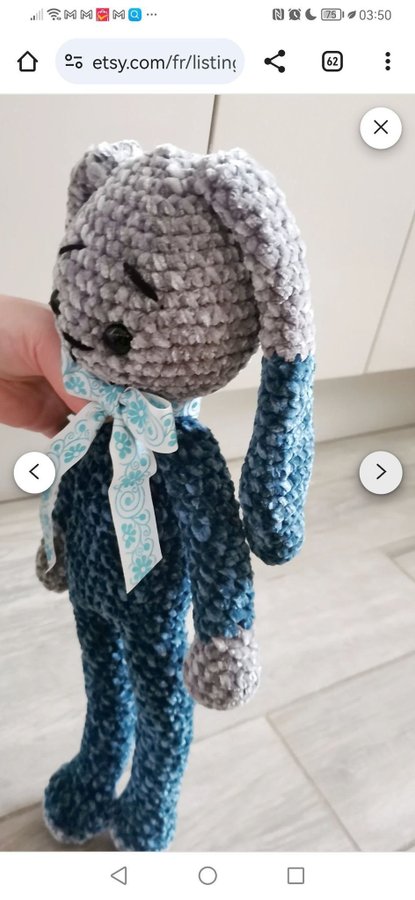 Lapin amigurumi en velvet