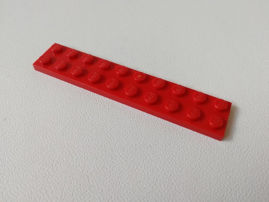 Lego - plate - platt - bas - 2x10 - part 3832 - röd