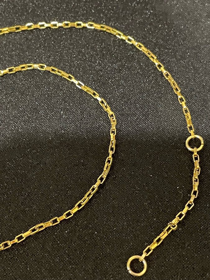 Guldplätterat halsband ställbart 45 eller50 cm