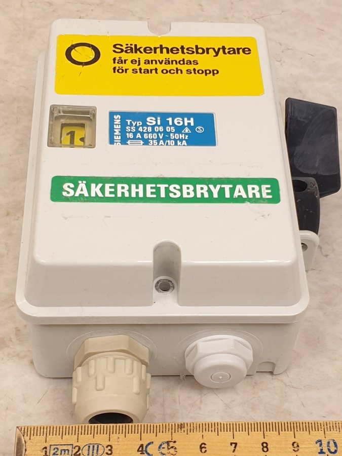 SÄKERHETSBRYTARE SI16H, Siemens max 35A, SS 428 06 05, E-nummer 31 470 13