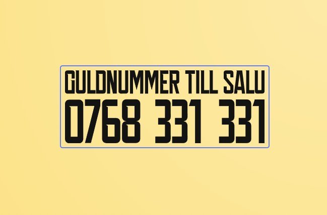 Guldnummer till salu 0768 331 331