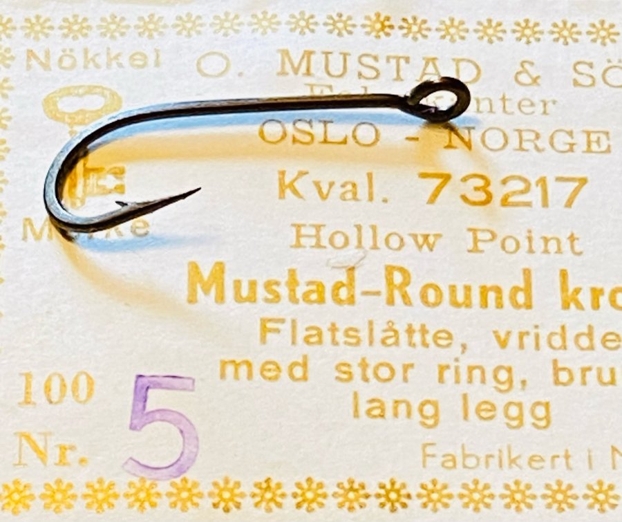 OBS Mustad nr5 Qual 73217  Otroligt fin kvalitet på dessa 100krokar i sin ask!