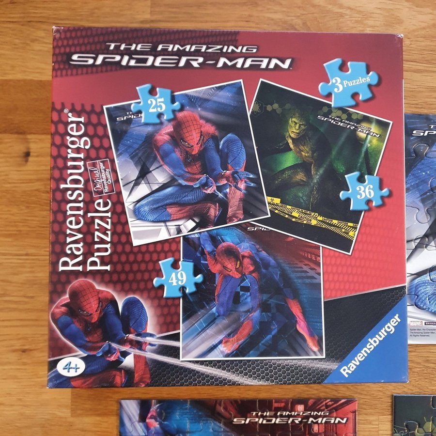 4 st SPIDERMAN pussel Ravensburger och Trefl