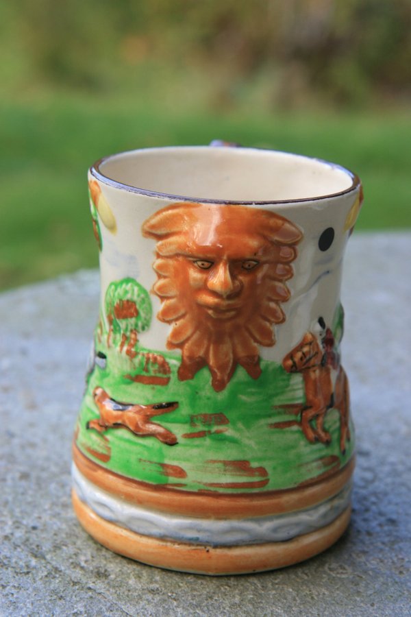 Gammalt engelskt stop, tankard, med klassiskt jaktmotiv, Arthur Wood