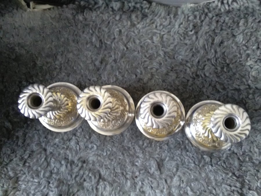 4 Ljusstakar Barock stil nysilver