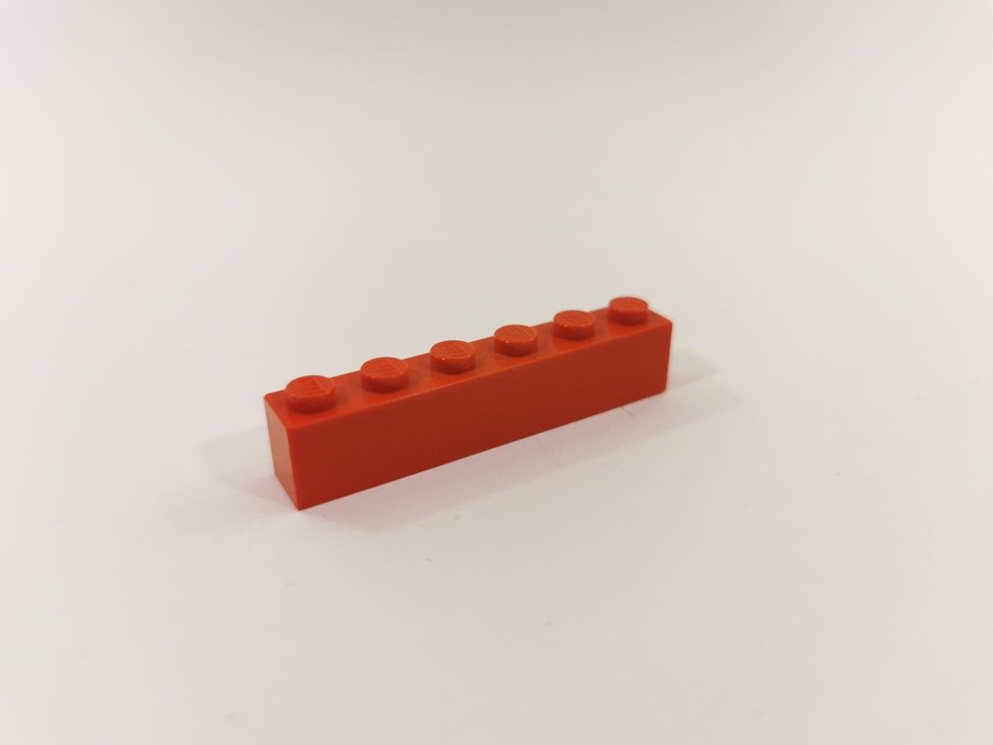 Lego - brick - bas - 1x6 - part 3009 - röd