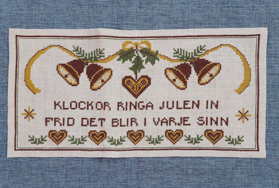 Stor Julbonad/väggbonad med text. Välgjort. Fint skick. Retro!