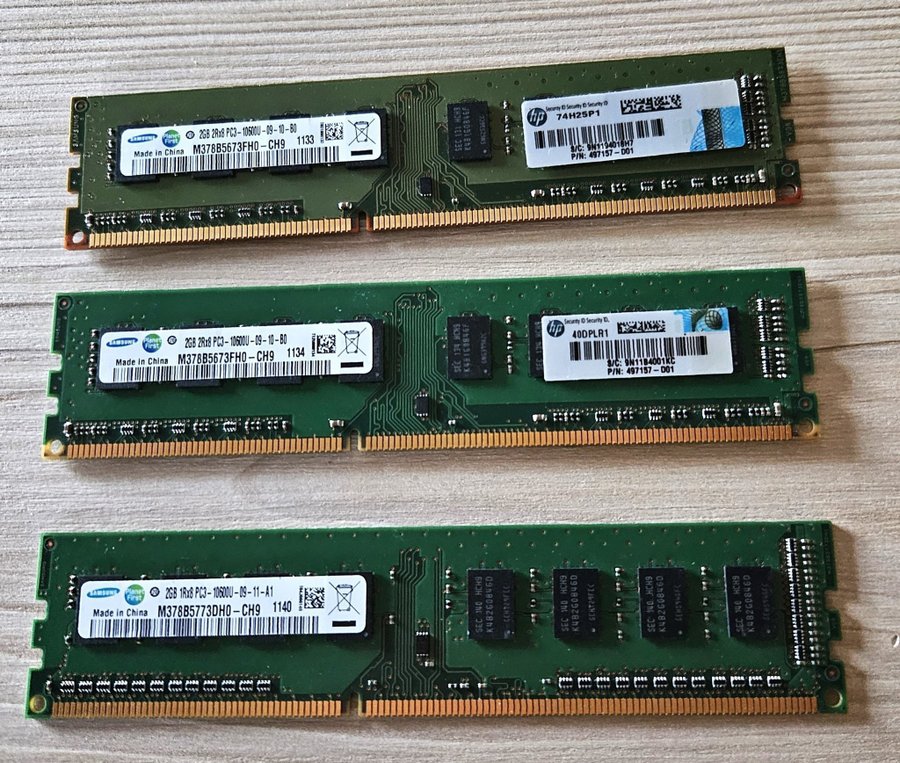 RAM PC3 minne 3x2GB - Samsung stacjonär dator