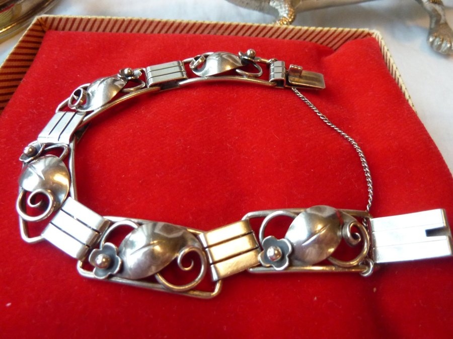 Äkta vintage sterling silver armband design Hugo Grun Y8 24 gr finaste skick