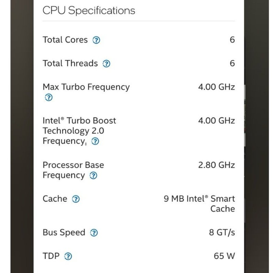 Intel Core i5-8400 Processor - socket 1151-2