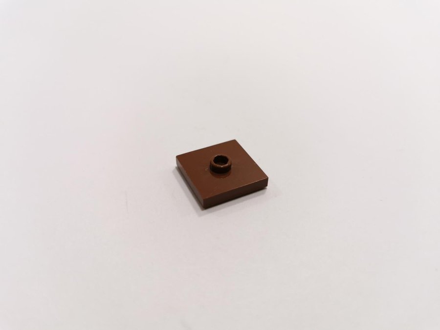 Lego - platt - tile - mod - 2x2 - part 87580 - brun (reddish)