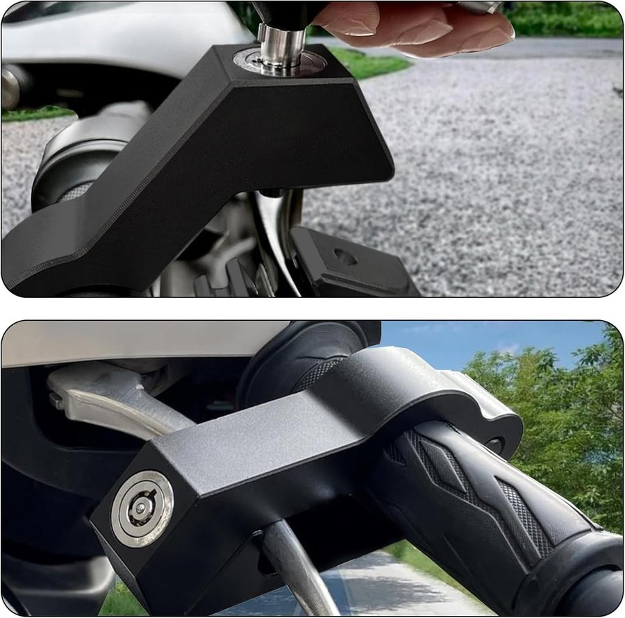 NYTT Motorcykelstyrelås med 2 nycklar | CNC Aluminium För cyklar MC ATV etc |