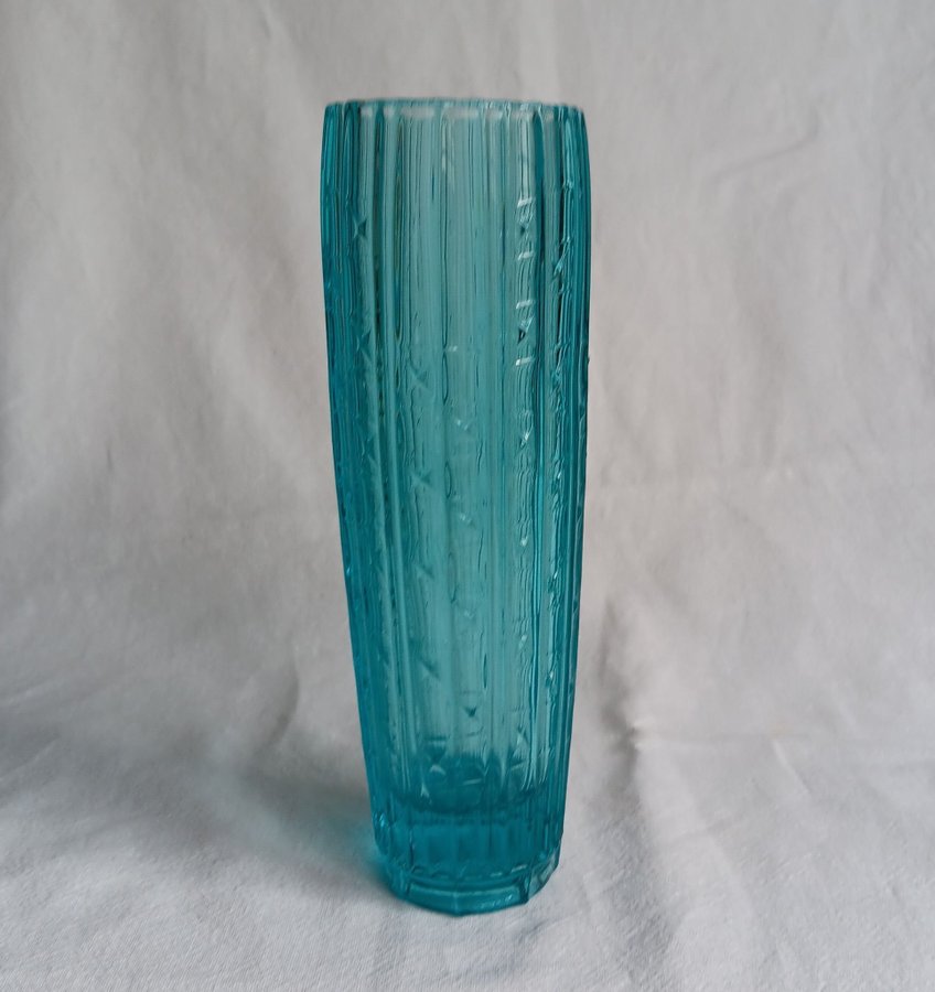 Glasvas, turkos, Rudolf Jurnikl, pressglas, 1960/70-tal