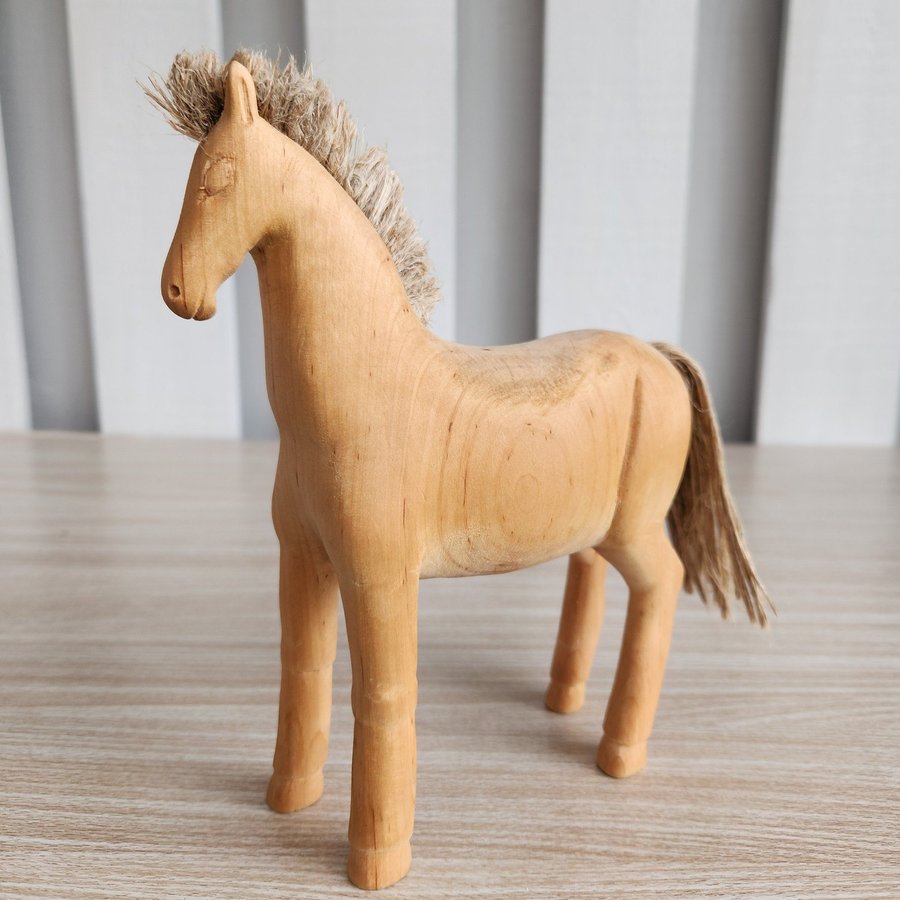 Unique Hand Carved Wooden Horse Sculpture