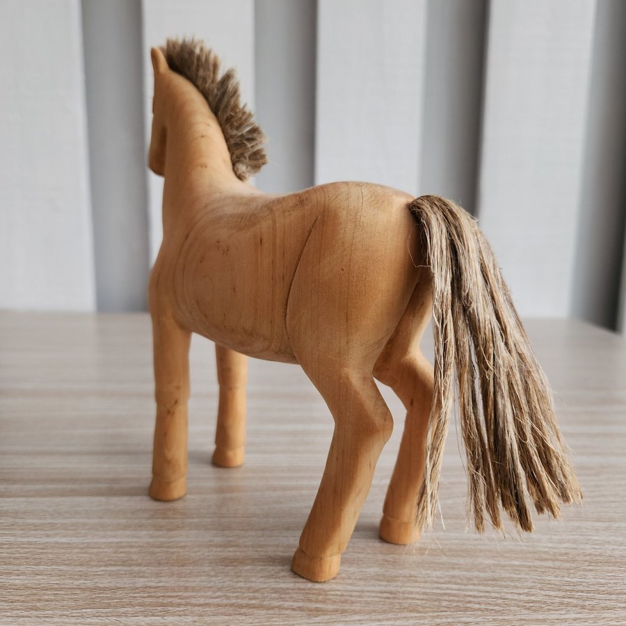 Unique Hand Carved Wooden Horse Sculpture