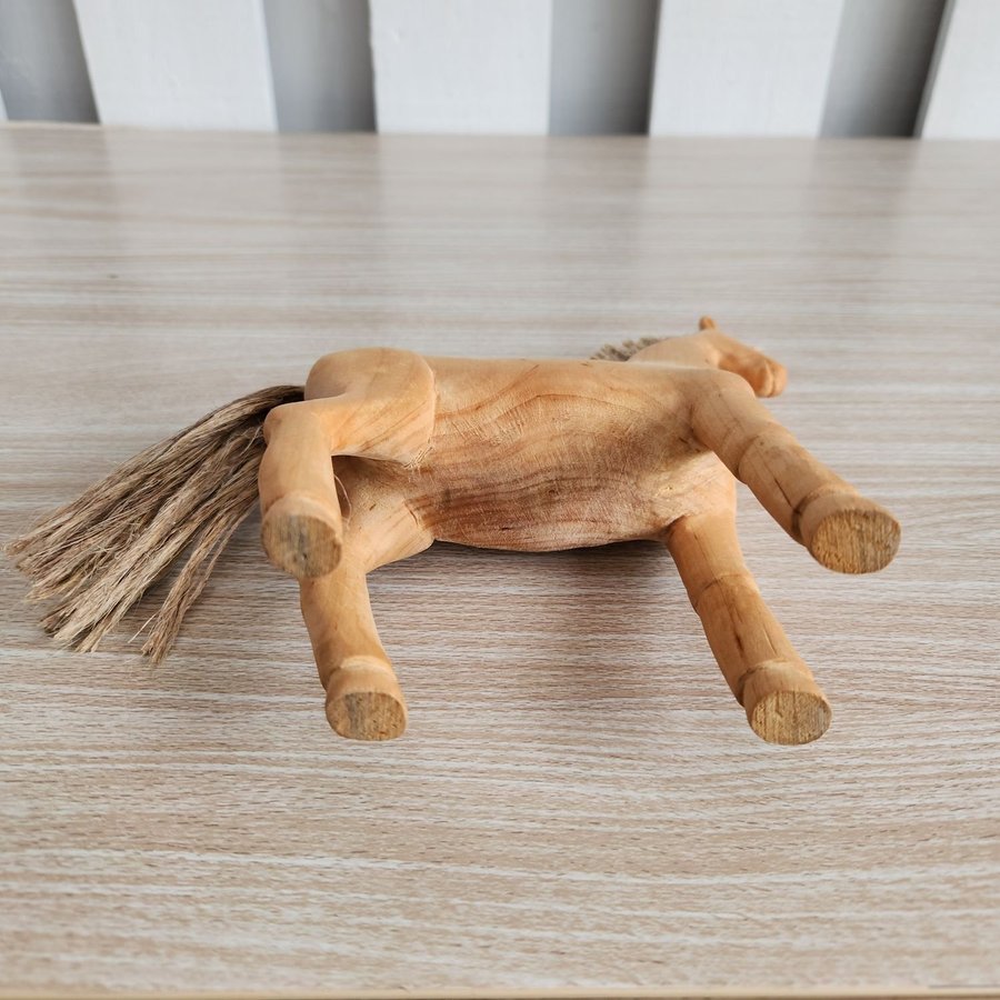 Unique Hand Carved Wooden Horse Sculpture