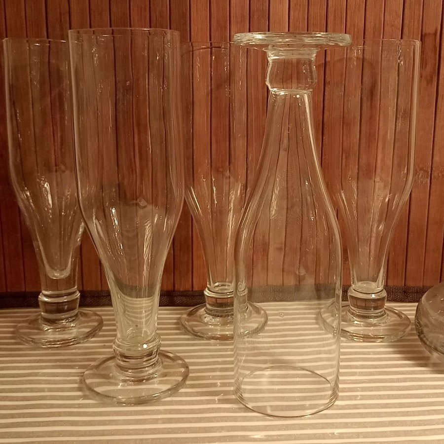 5 st ölglas förmodligen Älghult glasbruk Småland