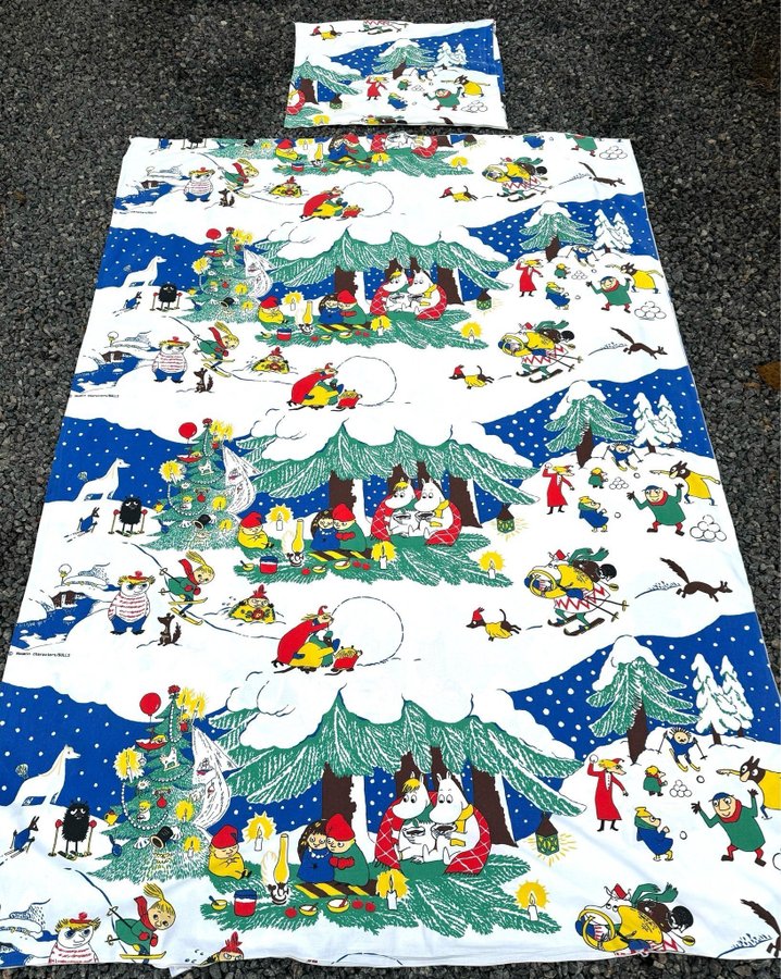 Nr 2 Moomin Mumin God Jul påslakan set örngott vintage retro vinter