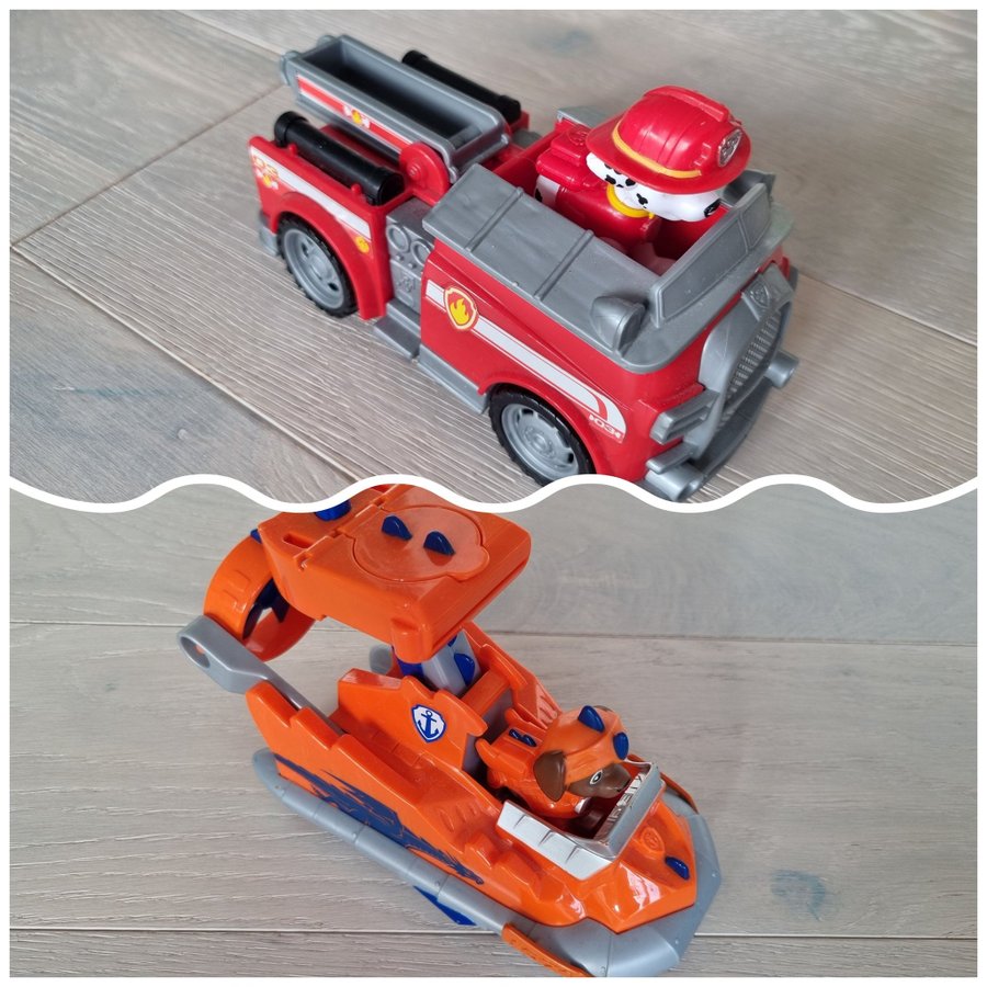 Paw Patrol Marshall Brandbil och Zuma svävare