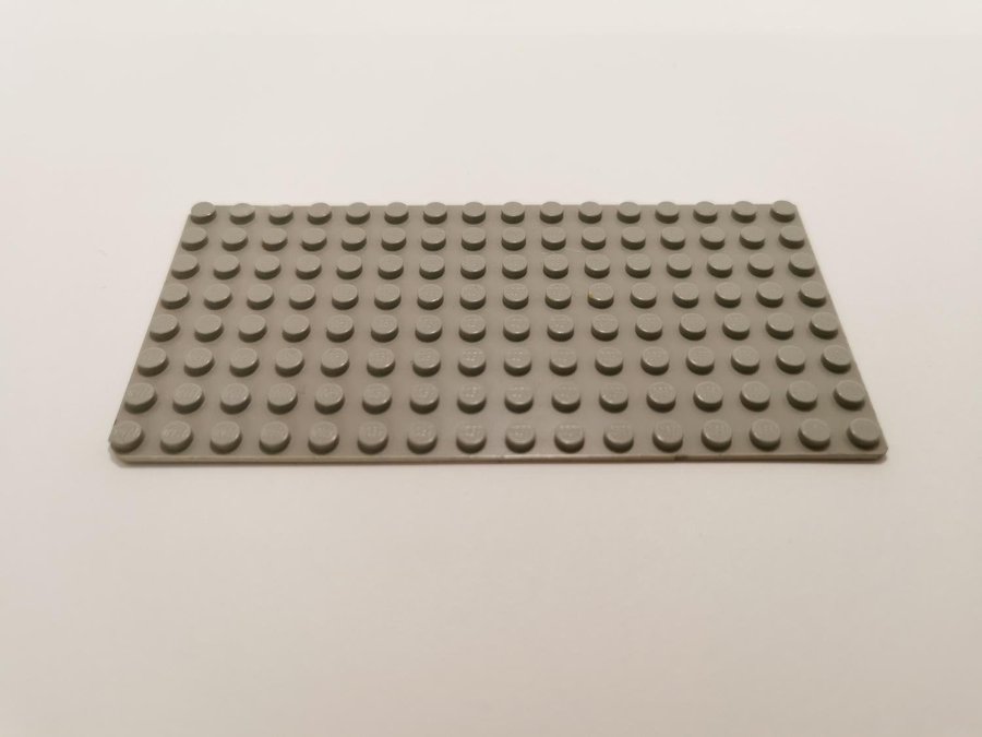 Lego - platta - baseplate - tunn botten - 8x16 - part 3865 - ljusgrå (Old)