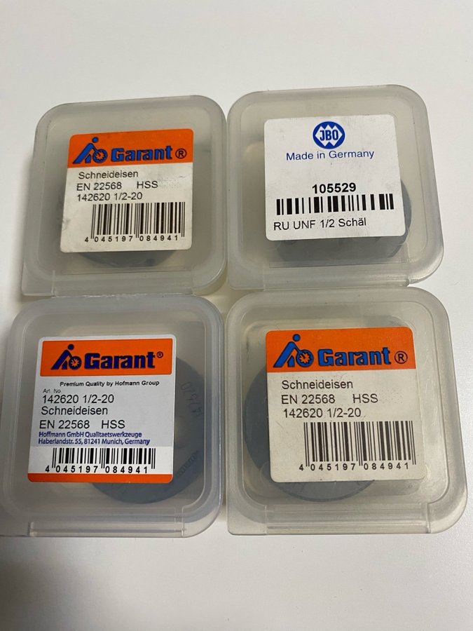 4 x Garant Precitool Schneideisen, UNF: 1/2-20 Neu OVP