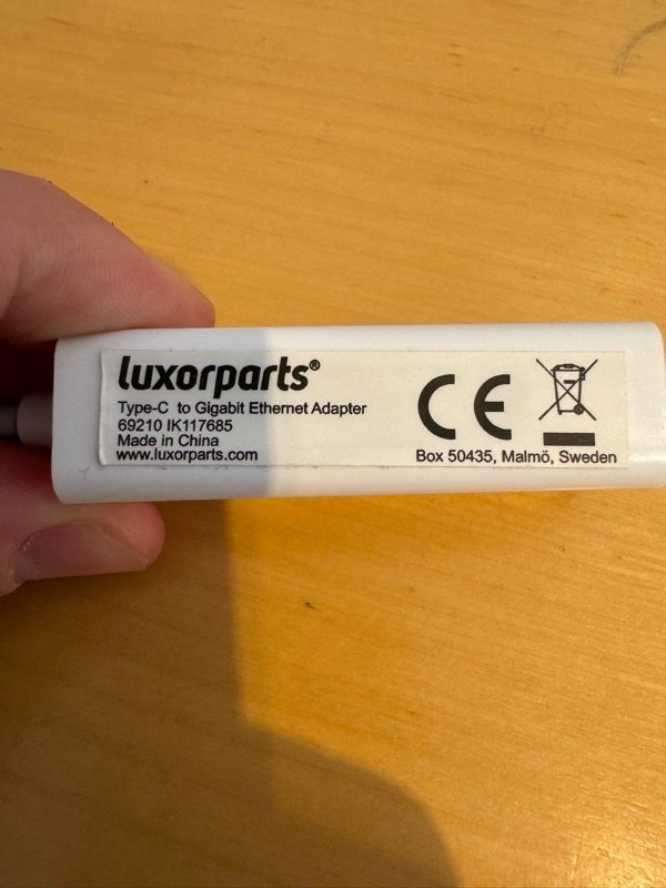 Luxorparts Type-C till Gigabit Ethernet Adapter