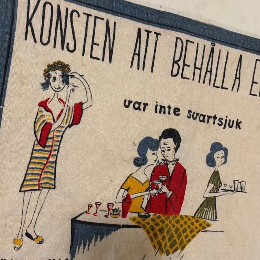 Konsten att behålla en man - Vintage, retro kökshandduk