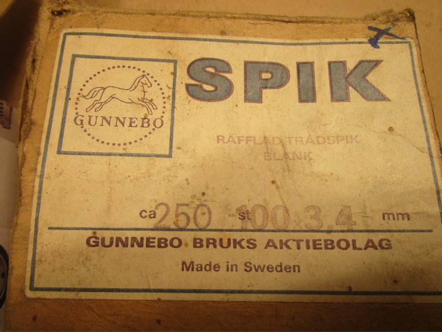 500 st Räfflad Blank trådspik 100*3,4 mm Gunnebo Bruks AB