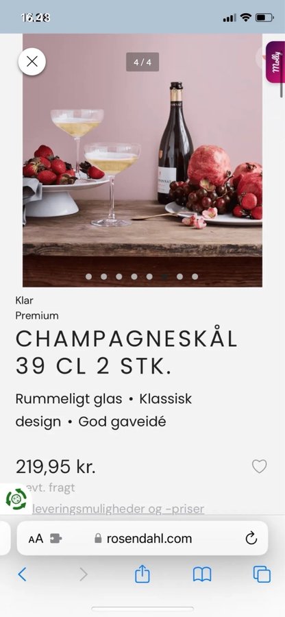 Rosendahl Champagne Coupe Glas - 2 stk