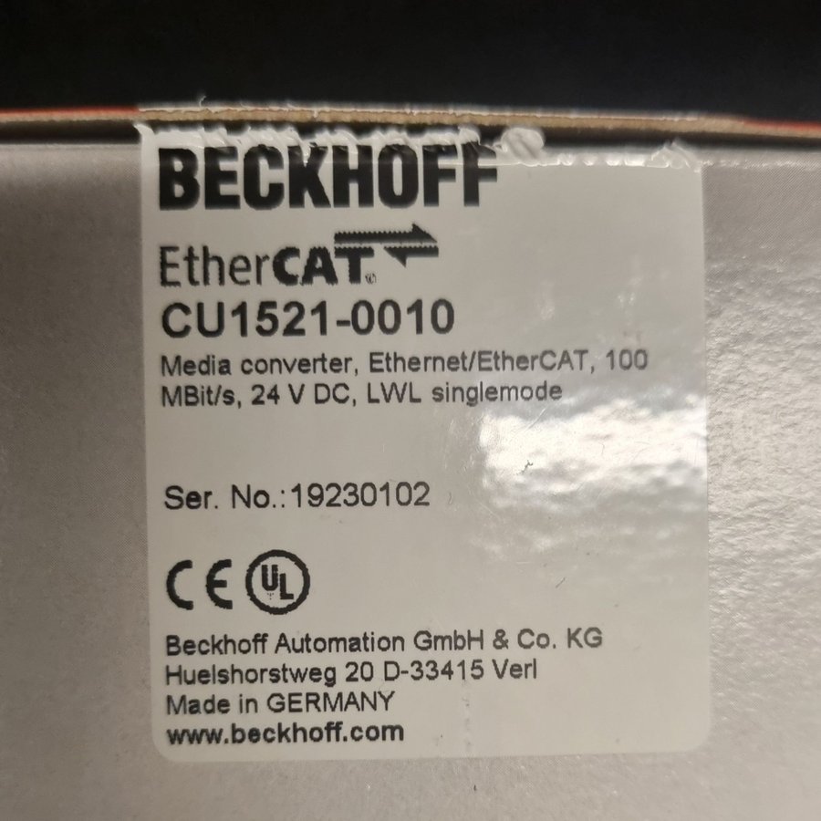 Beckhoff media converter CU1521-0010