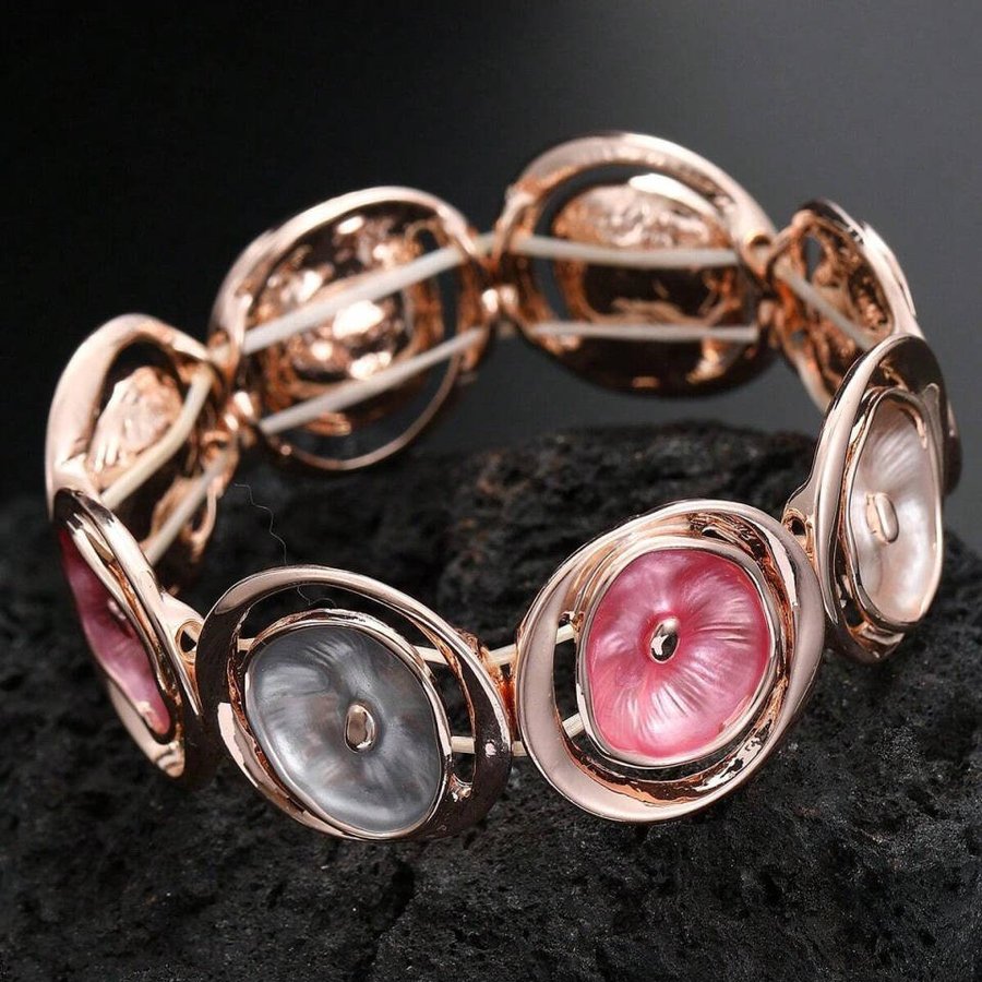 Armband Spectre grått rosa roseguld emaljerat justerbart