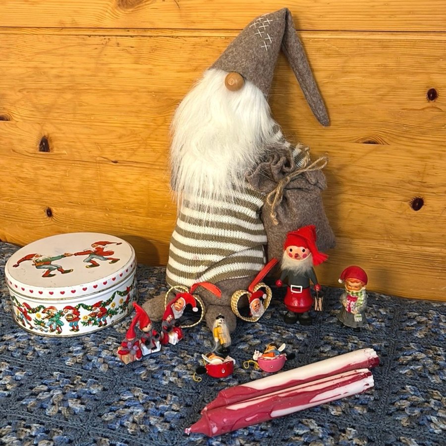 Jul advent tomte plåtburk ljus